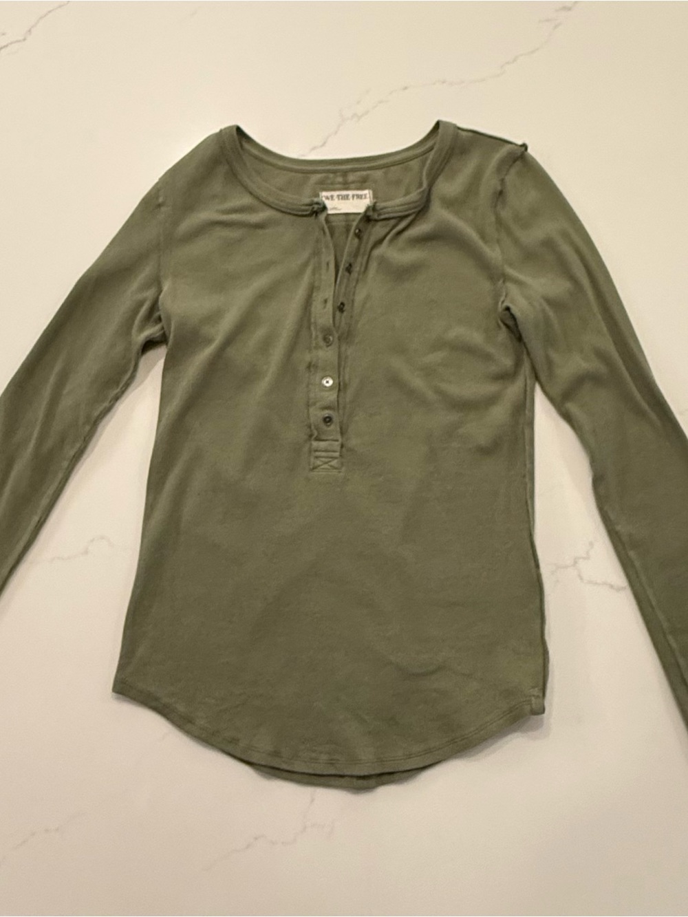 We the Free Jamie Henley Top from Free People, EUC Olive Green Size L